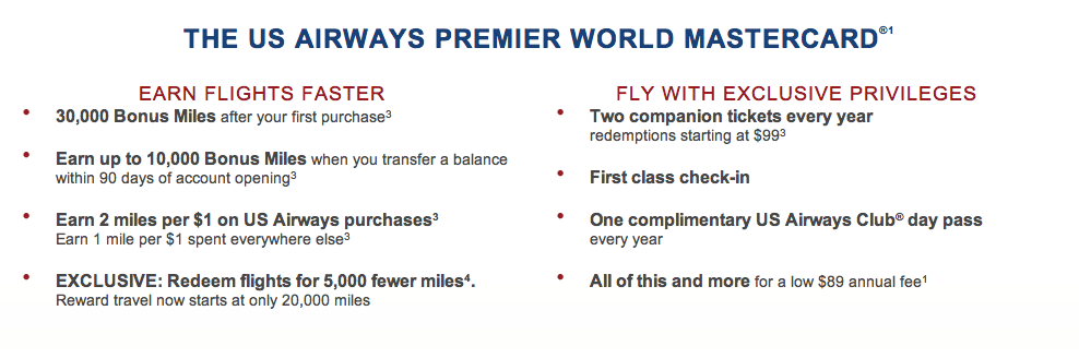 US Airways Standard Offer