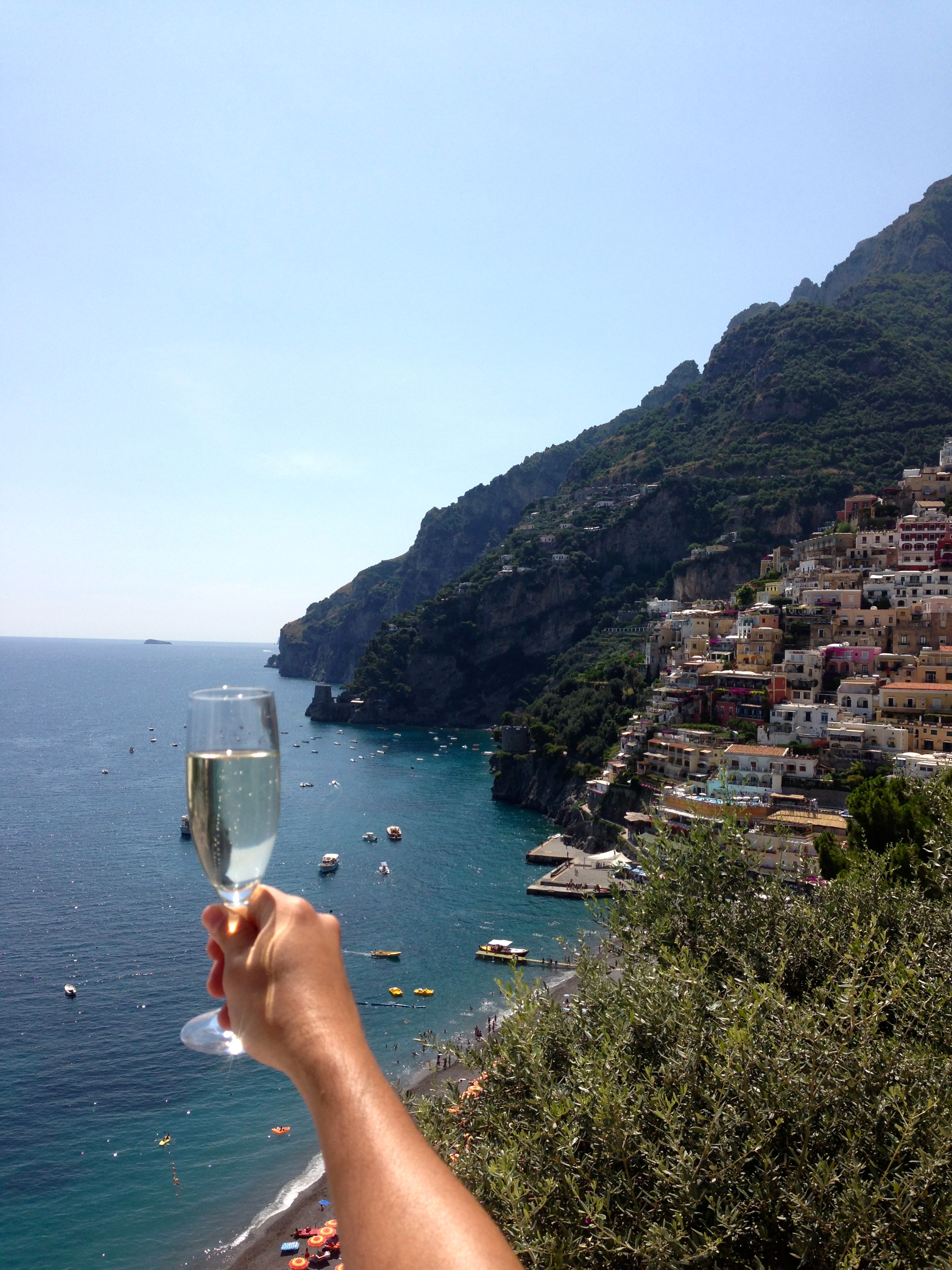 Hotel Marincanto Positano View from Balcony Prosecco Toast