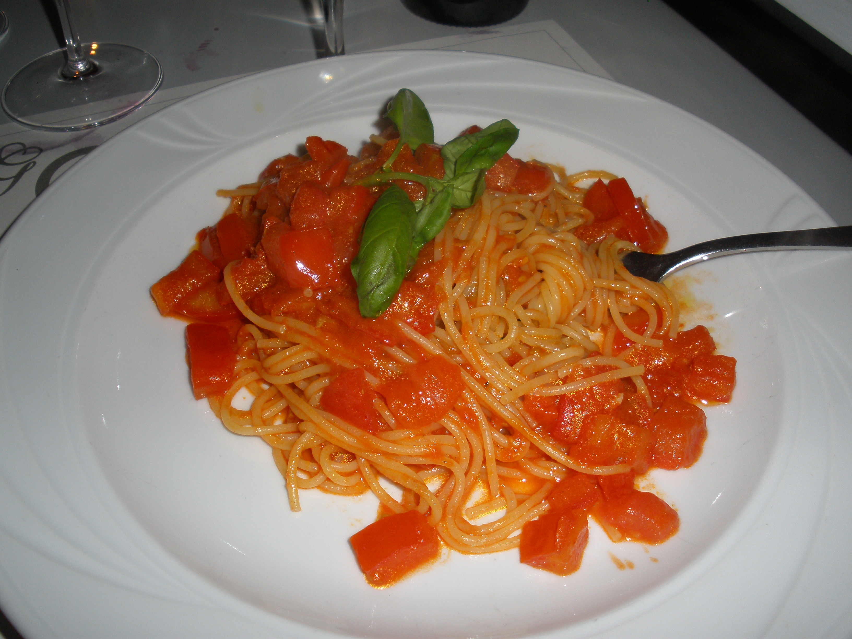 Golden View Open Bar Restaurant Florence Firenze Spaghetti in Pomodoro Sauce