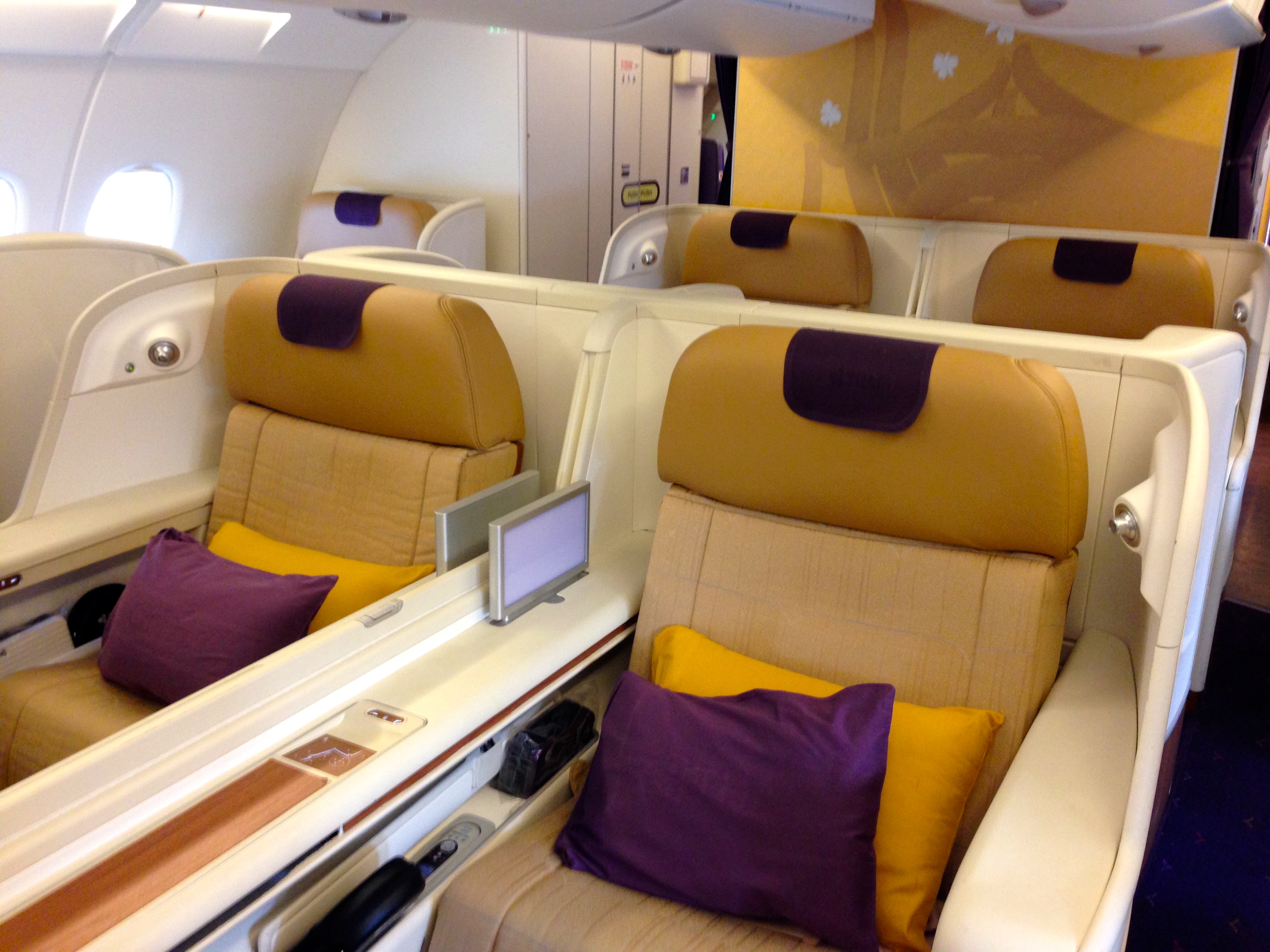 Thai Airways A380 First Class Seat Suite Frankfurt FRA to Bangkok BKK