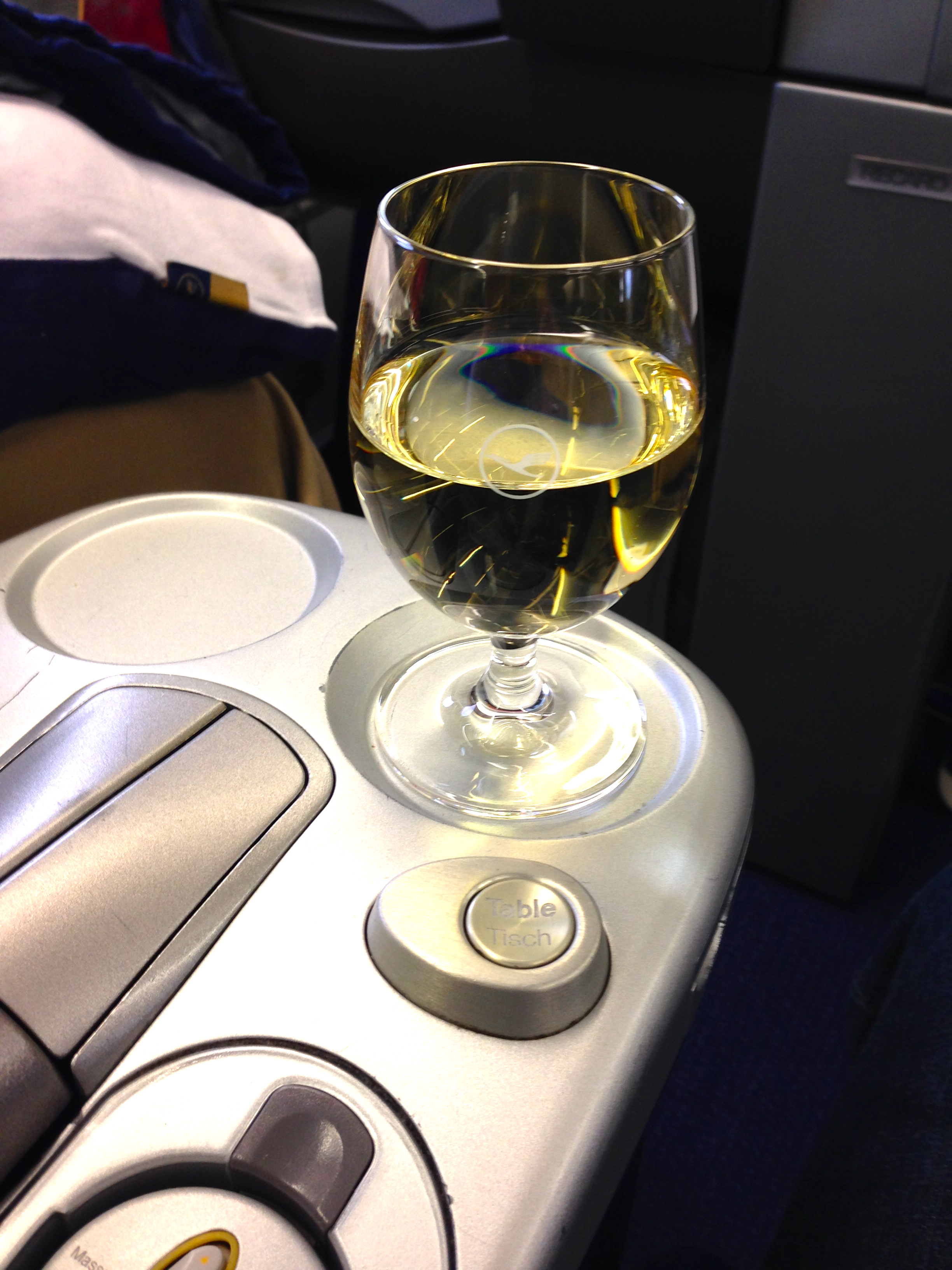 Lufthansa A340-300 Business Class Pre-Departure Beverage Munich to Chicago