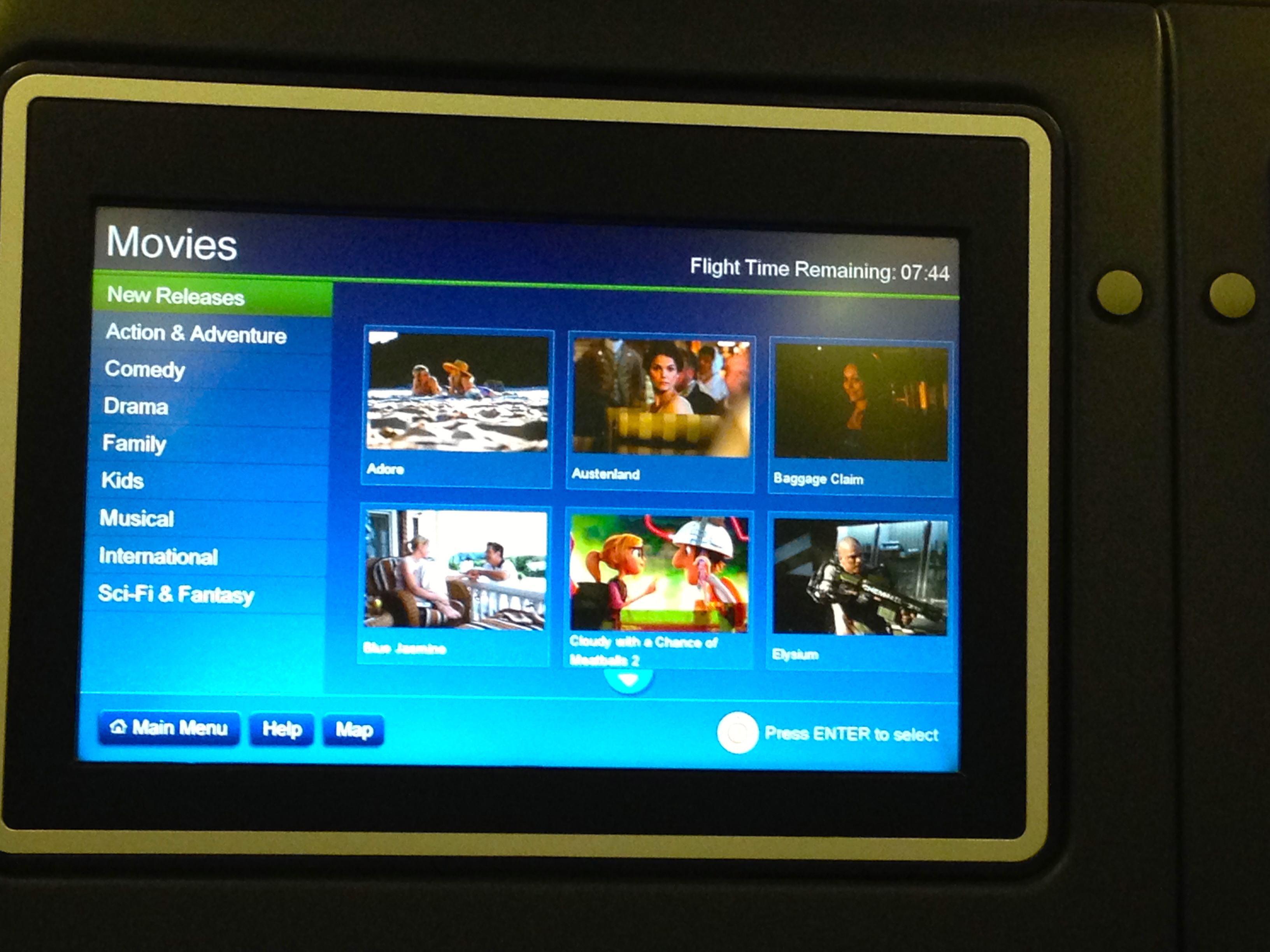 United Airlines Business Class 767-200 BusinessFirst IFE Inf-Flight Entertainment System Chicago to Amsterdam