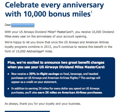 US Airways MasterCard – How do you keep me hangin’ on?
